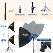Emart Softbox Lighting Kit, Softbox Photography Light Kit with 2x25.5 (65cm) Softbox, 2x135W 3000-6500K Remote Controlled LED Bulb, Sandbag for Studio Video Recording, Photoshoot