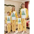 thumbnail image 5 of Family Matching Christmas Pajamas Set Letter Print Tops and Plaid Pants Holiday Pajamas Sleepwear, 5 of 10