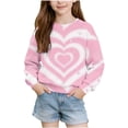 thumbnail image 2 of LOINRODI Girls Graphic Pullover Sweatshirt, Relaxed Fit Long Sleeve Stretchy Crewneck Cute Printed Fall Transition Outfits Pink Size 7-8, 2 of 7