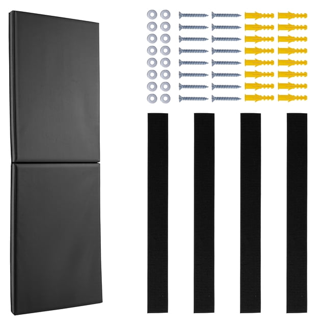 KFFKFF Gym Wall Padding, 60 x 20 x 2 inch Tear-Resistant Wall Mat, Removable 2" Thick Foam High Density Basketball Court Wall-Mounted Padding