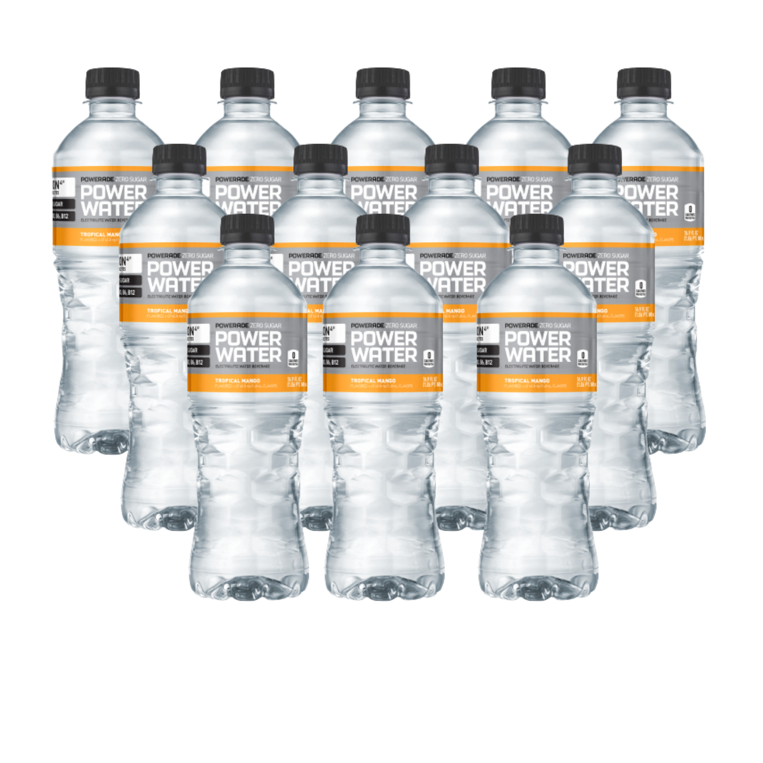 POWERADE Zero Sugar Power Water Tropical Mango Bottles, 20fl oz