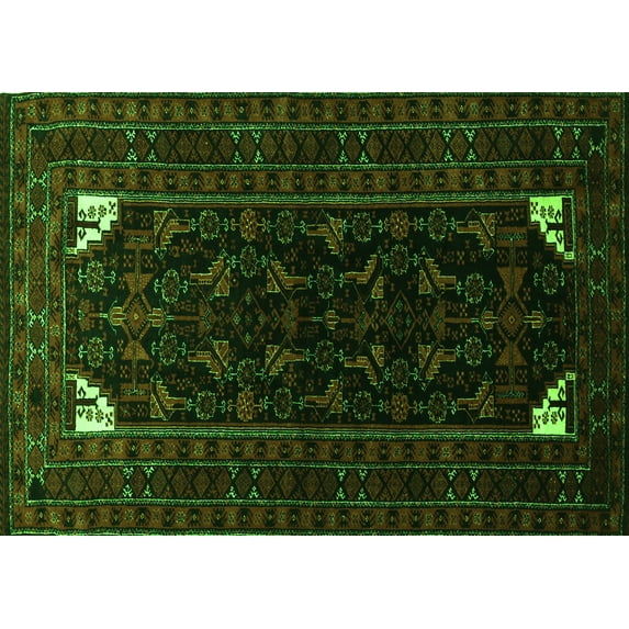 Ahgly Company Indoor Rectangle Persian Green Traditional Area Rugs, 6' x 9'