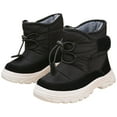 thumbnail image 5 of Quealent Boys Girls Snow Boots Winter Waterproof Slip Resistant Cold Weather Shoes for Toddler Little Kids Warm Thick Mountain Boots Black for Size 8.5, 5 of 6