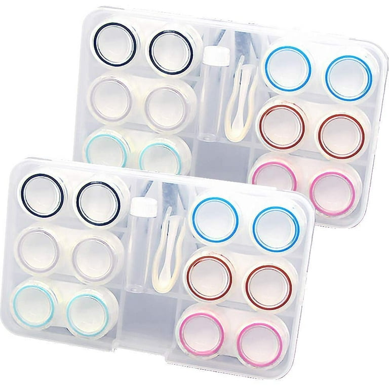 6pairs Contact Lenses Soak Storage Case with Stick Travel Portable