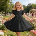 thumbnail image 2 of RMGVDSD Toddler Flower Girl Dress Girls Summer Dress Ruffle Sleeves Tulle Dresses Bowknot Tutu Birthday Princess Dresses Party Sundress 3-4 Years, 2 of 5
