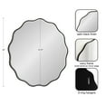 thumbnail image 3 of Kate and Laurel Viona Modern Scalloped Round Mirror, 32 Inch Diameter, Black, Decorative Wavy Circle Mirror with Unique Rippled Edge for Use as Bathroom Vanity Mirror, 3 of 8