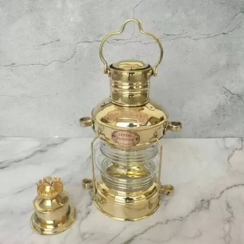 Vintage Brass Anchor Oil Lamp Collectible Nautical Maritime Ship Lantern Oil lamp Boat Light