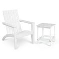 thumbnail image 1 of Costway 2PCS Patio Adirondack Chair Side Table Set Solid Wood Garden Deck White, 1 of 9