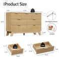 thumbnail image 2 of Ourlova Commode Cannelée pour Chambre avec 7 Tiroirs 48 Po de Large Commode Moderne Commode en Bois Meuble Télé Garde-Robe en Bois Rangement pour Vêtements Chêne Naturel, 2 of 7