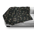 thumbnail image 3 of Firefly Soft Flannel Fleece Blanket, Magic Creatures Insects at Night Woodland Beetles Dark Toned Illustration, Cozy Plush for Indoor and Outdoor Use, 70" x 90", Dark Green Burgundy, by Ambesonne, 3 of 6