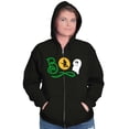 thumbnail image 3 of Boo Cute Witch Ghost Halloween Unisex Fleece Graphic Zip Up Hoodie Brisco Brands 5X, 3 of 5