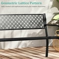 thumbnail image 6 of Costway 50" Outdoor Garden Bench with Geometric Lattice Backrest Armrests and Slatted Seat Black, 6 of 10