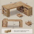 thumbnail image 2 of 71" L-Shaped Executive Desk with Power Outlets & Drawers, Modern Corner Computer Desk with File Cabinet and Storage Shelves for Home Office, Oak, 2 of 8