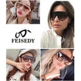 thumbnail image 4 of FEISEDY Oversized One Piece Sunglasses Women Men Fahion Siamese Lenses Retro Design B2580, 4 of 14