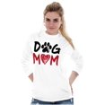 thumbnail image 5 of Dog Mom Cute Paw Print Heart Owner Women's Long Sleeve T Shirt Brisco Brands X, 5 of 6