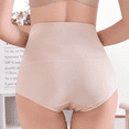 thumbnail image 5 of Fulorrnie Women's High Waisted Underwear Lace Trim Tummy Control Shaping Panties, Comfort Fit Nylon Spandex, Sizes for 80 180 lbs, Beige, XXXXL, 5 of 11