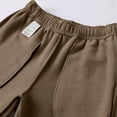 thumbnail image 4 of LMOIPLI Men's Basic Straight Casual Pants Elastic Drawstring Waist Stretch Soft Wrinkle Proof Daily Trousers with Side Pockets Coffee M, 4 of 7