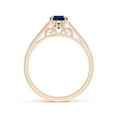 thumbnail image 2 of ANGARA Natural Aeon Vintage Inspired Sapphire Engagement Ring with Milgrain in 14K Rose Gold for Women (Size-7x5mm) | September Birthstone, Anniversary, Jewelry Gift for Women | Natural Sapphire Ring, 2 of 11