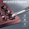thumbnail image 5 of [3+2Pcs]*2 Pack For Samsung Galaxy S22 Ultra Camera Lens Protector, 9H Tempered Glass Camera Cover Screen Protector Metal Separate Ring For S22 Ultra 5G 2022 [Mounting Tray] - red, 5 of 5