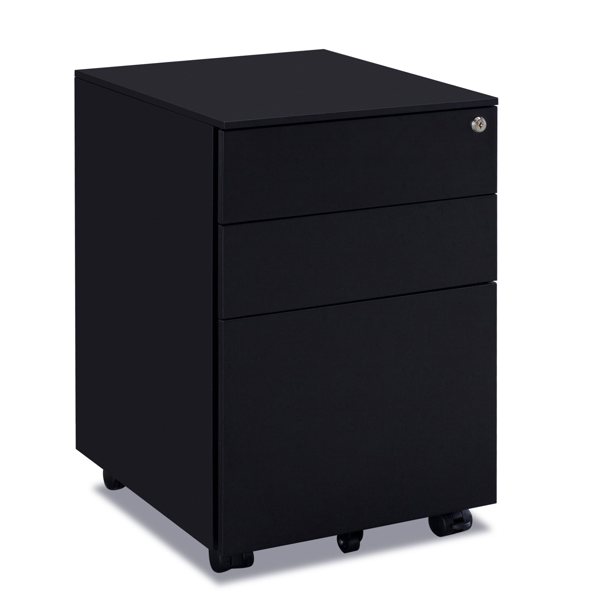 Gewnee Mobile Office File with 3 Drawers, Lockable Under Desk