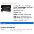 thumbnail image 2 of Front Right Passenger Side Bumper Bracket - Compatible with 2003 - 2023 Chevy Express 3500 2004 2005 2006 2007 2008 2009 2010 2011 2012 2013 2014 2015 2016 2017 2018 2019 2020 2021 2022, 2 of 2
