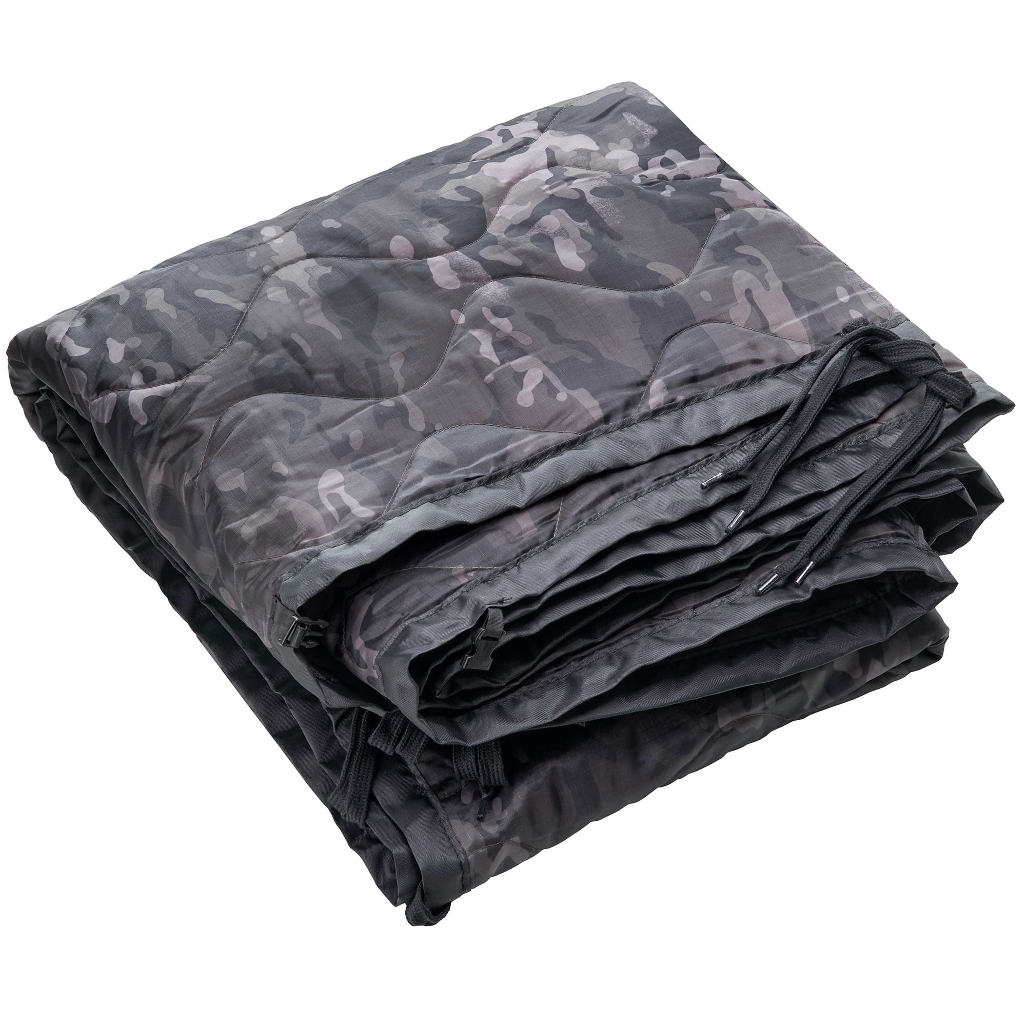 Farm Blue Camping Blankets - Light, Water-Resistant, Puffy, Travel Blanket -Camping Blanket for Hiking, Backpacking, Picnic, Beach, Car, and  Sports – 82” x 57” Survival Gear - Black Camo