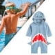 thumbnail image 1 of Traje de baño de tiburón para niñas y niños, traje de baño creativo de manga larga, traje de baño Rashguard 3XL, 1 of 10