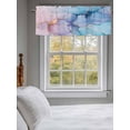 thumbnail image 3 of Abstract Marble Turquoise Curtain Valances for Windows, Gradient Pink Blue Gold Foil Wavy Kitchen Valance Window Treatment, Light Filtering Block Curtains for Bathroom/Bedroom/Living Room 60'' x 18'', 3 of 9