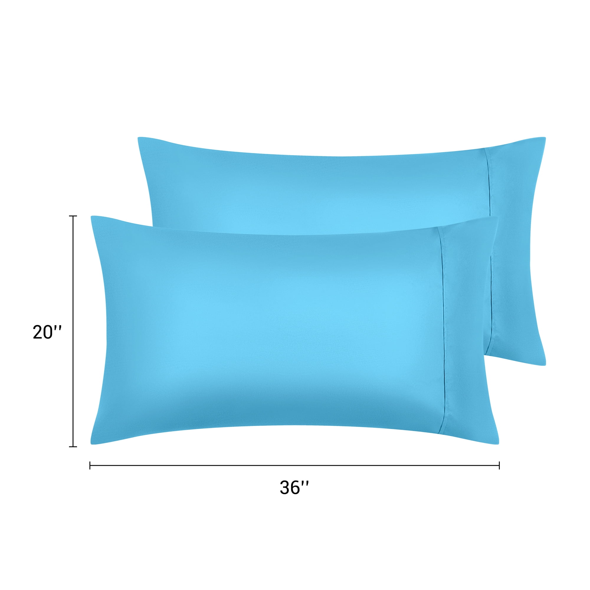Unique Bargains Pillow Cases with Envelope Closure Pillow Covers 2 pcs King Blue Green