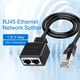 thumbnail image 3 of Divisor de red Gigabit RJ45 de 1 a 2 vías, transmisión de 100 m, acceso para dos dispositivos, conector divisor Ethernet, contacto modular para oficina, 3 of 8