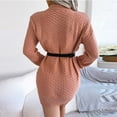 thumbnail image 4 of RYDCOT Sweater Dresses for Women 2023 Winter Casual Printed Round Neck Knitted Dress Long Sleeve Dresses for Women 2023 Pullover Dress or Clearance, 4 of 4
