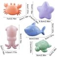 thumbnail image 3 of Juguetes de baño que cambian de color para niños | Pack de 5 animales acuáticos con función de temperatura | Juguetes de plástico blando para pescar y apretar para el baño, 3 of 6