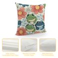 thumbnail image 4 of BCIIG Frogs Flowers Pattern Graphic Decorative Throw Pillow Cover for Home Couch Living Room Bed Sofa - Short Plush Pillow Case 1PC 22x22in, 4 of 5