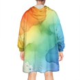 thumbnail image 2 of Rainbow Tie Dye Ink Pattern Wearable Oversized Blanket,Wearable Blanket Hoodie for Adults,Cozy Hooded Blankets with Super Pockets,Super Warm Fuzzy Pullover for Women & Men, 2 of 6