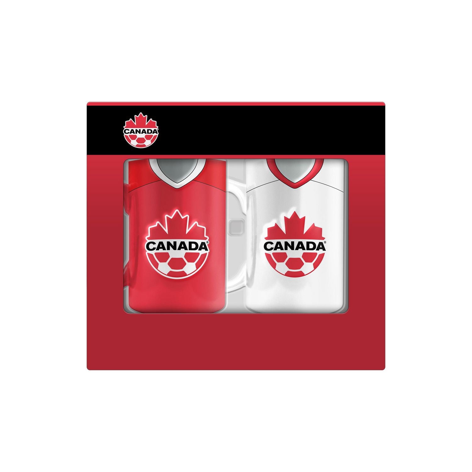2PK 15 OZ CANADA SOCCER JERSEY COFFEE MUG SET