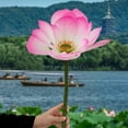 thumbnail image 4 of OEFNTAC Christmas Decorations Simulation Lotus Arrangement Water Lilys Artificial Fake Flower Buddha Hall Dining Table Fish Tank Home Decor Holiday 9.84x1.98x1.98in, 4 of 6