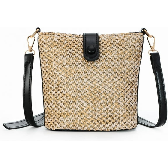 JUYGO Straw Woven Crossbody Bag Purse for Women,Small Handmade Raffia Tote Handbags Clutch for Summer Beach Vacation