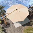 thumbnail image 2 of Grand Patio 10 ft Offset Patio Umbrella, Cantilever Umbrella with Crank & Dual Tilt, Faux Wood Grain Aluminum Large Umbrella, Champagne, 2 of 11