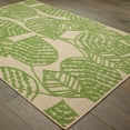 thumbnail image 2 of 7' x 10' Sand and Lime Green Leaves Indoor Outdoor Area Rug, 2 of 3