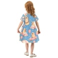 BZSMCE Short Sleeve Dress A-line Silhouette Capybara Balloon Car ...