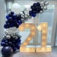 thumbnail image 3 of Kit de arco de globos plateados azul marino, 132 piezas, guirnalda de globos azul marino con confeti plateado blanco, globos de látex de diferentes tamaños para graduación, baby sho, 3 of 4