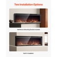 thumbnail image 6 of VEVOR 50 inch Electric Fireplace, Three-Sided Glass Wall Mounted Recessed Fire Place with Remote Control, Timer, 1500W, Adjustable Flame Color Brightness,Overheat Protection, for Living Room,Bedroom, 6 of 9