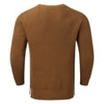 thumbnail image 5 of Vedolay Sweaters for Big Men Solid V-Neck Sweatshirt Long-Sleeve Pullovers Brown,2XL, 5 of 5
