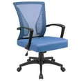 thumbnail image 1 of Lacoo Mid-Back Office Desk Chair Ergonomic Mesh Task Chair with Lumbar Support, Blue, 1 of 8