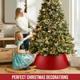 thumbnail image 4 of Ayieyill 28 Inch Christmas Tree Collar, Metal Christmas Tree Skirt, Water Base Protection, Red, 4 of 7