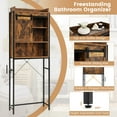 thumbnail image 5 of Gymax Over-The-Toilet Storage Cabinet Freestanding 4-Tier Bathroom Organizer Rack w/ Adjustable Shelf Rustic Brown, 5 of 10