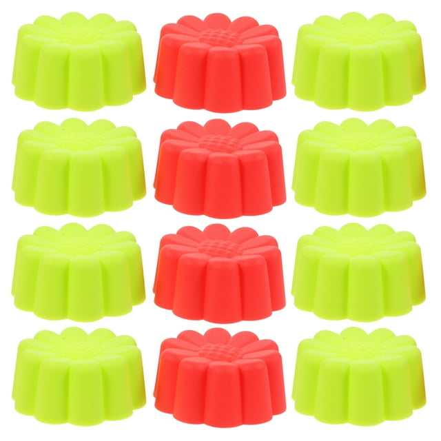 12 Pcs Moules à Muffins en Silicone en Forme de Tournesol Réutilisables Résistants à la Chaleur Antiadhésifs (Couleur Aléatoire)