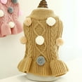 thumbnail image 3 of Dogs Sweater Dress With Bowtie Pets Dog Sweaters For Small Dogs Warm Ball Sweaters Skirt, 3 of 6