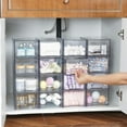 thumbnail image 6 of 10 Pack Clear Stackable Storage Drawers, 4.4'' Tall Acrylic Bathroom Makeup Organizer,Plastic Storage Bins For Vanity, Undersink, Kitchen Cabinets, Pantry, Home Organization, 6 of 10
