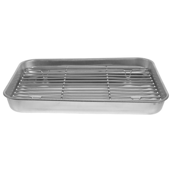 Masteelf Stainless Steel Roaster With Flat Rack Roasting Pan Baking Tray For Turkey Roasts For Grilling Frying Bbq Oil Filtering